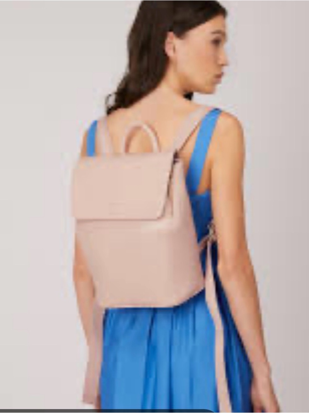 Women's Blush Pink Leather Backpack
